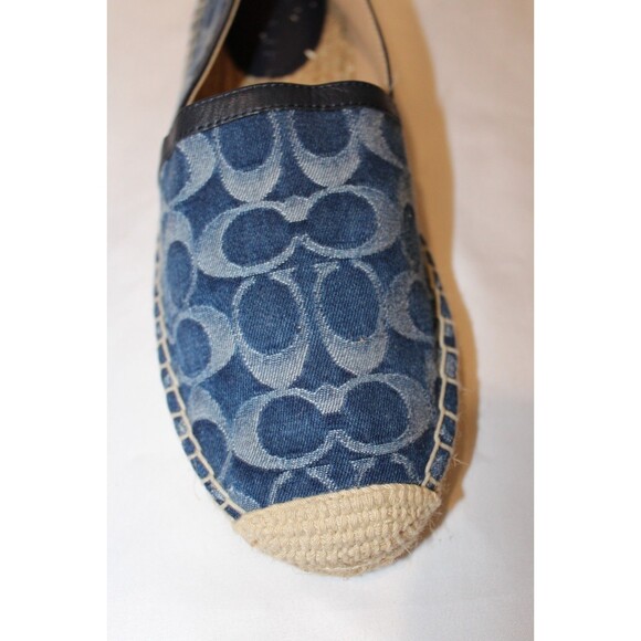 Coach Codi Espadrille Jacquard Print Slip on Shoes Denim Blue NWOB SZ 8.5 - Picture 3 of 5